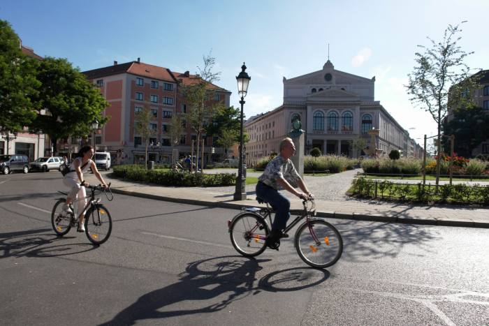 Bikers at Fountain at Gartnerplatz