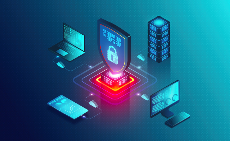 A model representing edge computing security with connected devices.