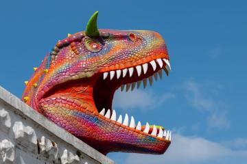 Our seaside town is being ruined by a huge dinosaur head - we want it gone