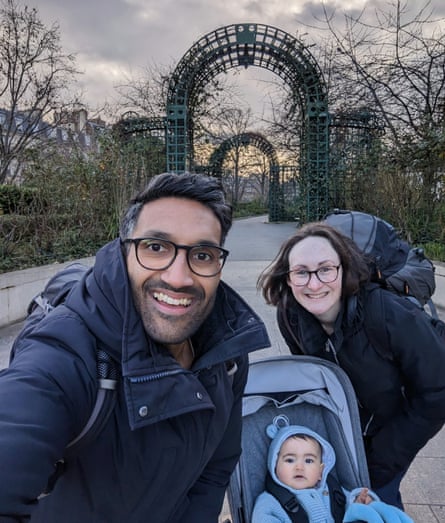 Dharmesh Patel, his wife, Francesca, and daughter, Genevieve.