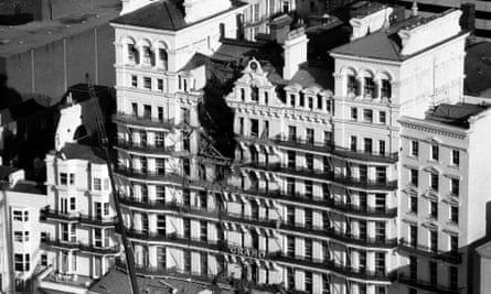 The badly damaged Grand hotel in Brighton after an IRA bomb exploded in the building during the 1984 Conservative party conference.