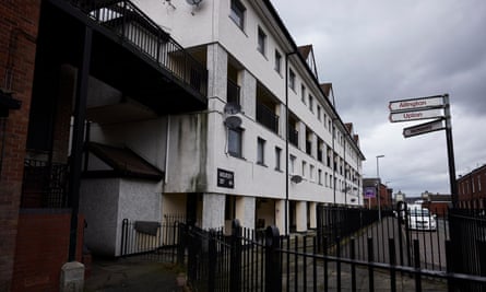 The outside of a block of flats on the Freehold estate in Rochdale