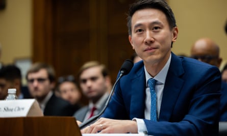 TikTok CEO Shou Zi Chew testifying in front of Congress last week.