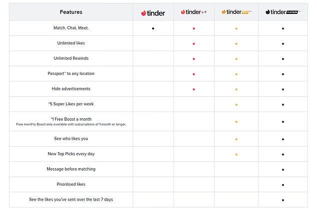 Tinder already offers three paid subscriptions to users - Tinder Plus, Tinder Gold and Tinder Premium