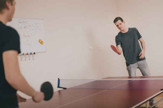 Man playing table tennins