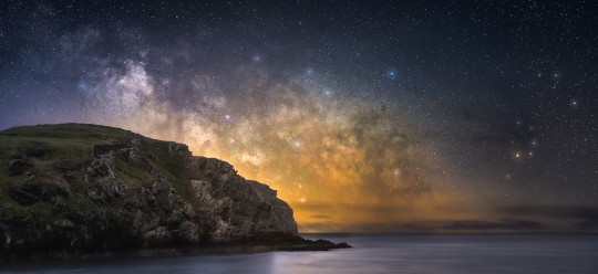 The Milky Way above The Sound on the Isle of Man