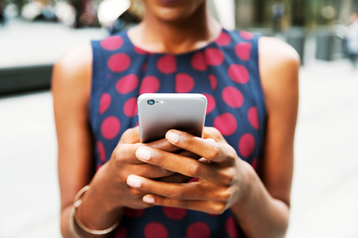 A woman using her mobile phone