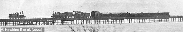 Photograph of a train that was blown over during Storm Ulysses in Cumbria, England