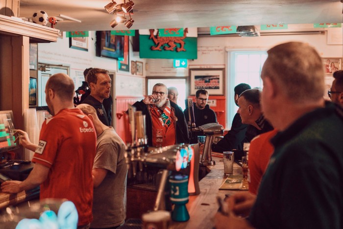 Wrexham fans gather in the pub 