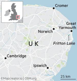 Map of Fritton Lake in the UK