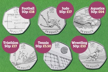 Rarest and most valuable Olympic 50p coins worth up to £64 revealed
