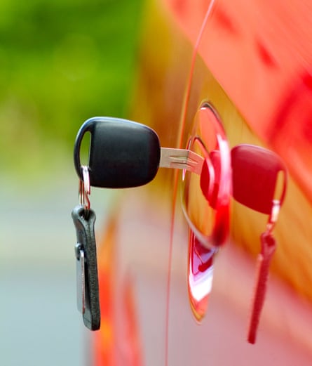 Car key in door