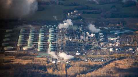 Storage tanks at a BP refinery in the US.