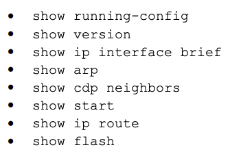 Cisco IOS commands