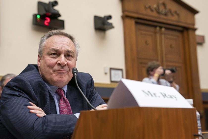 John Ray III, CEO of FTX, testifies during the House Financial Services Committee hearing in December 2022.