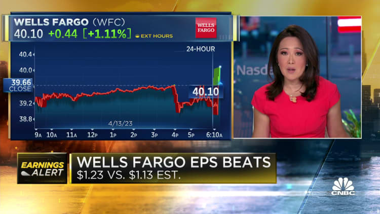 Wells Fargo shares rise after bank's first quarter profit and revenue top the Street