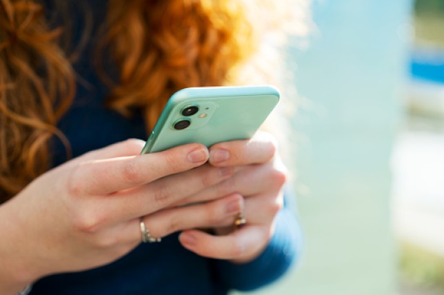 A woman using her mobile phone