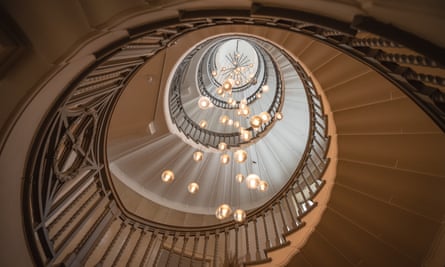 The spiral staircase inside the Heal’s store