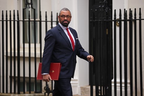 James Cleverly arriving at No 10 for cabinet this morning.