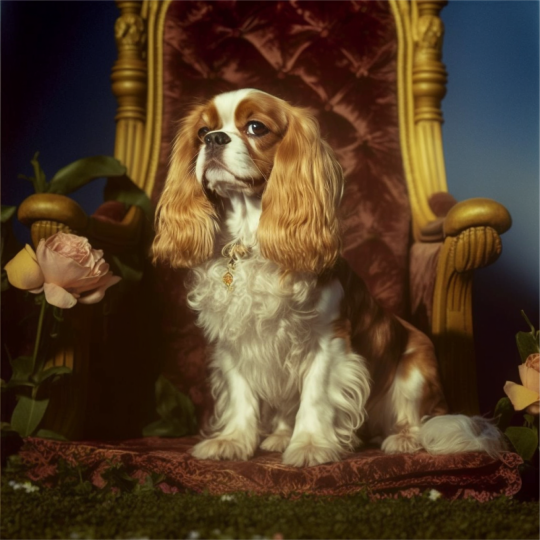 The charity used Midjourney to create portraits of the regal dogs