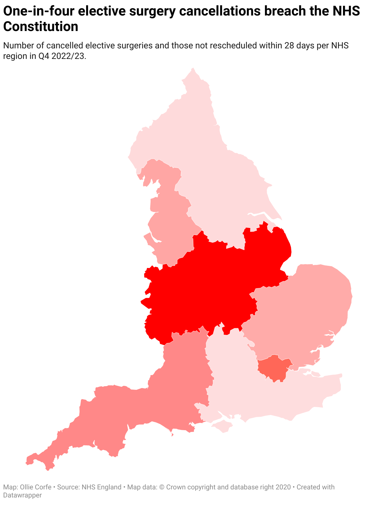 Map of NHS surgery cancellations.