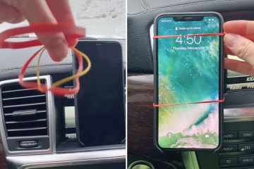 Drivers blown away by amazing phone hack in car with just an elastic band