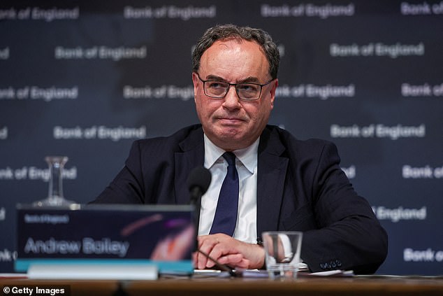 Many savers are sitting on interest rates as low as 0.1 per cent despite the rate hikes carried out by the Bank of England under governor Andrew Bailey (pictured)