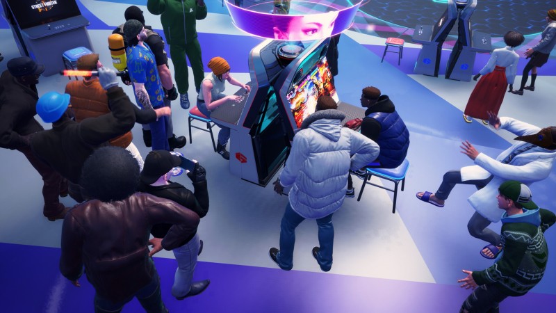 SF6's online lobby replicates the arcade experience.