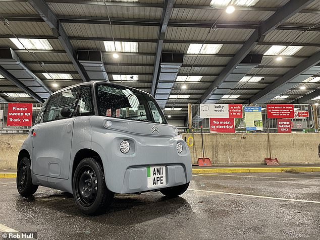 The Topolino will share a platform with sister brand Citroen's Ami quadricycle (pictured)