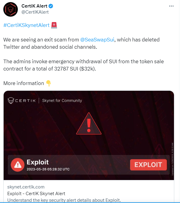 DeFi protocol SeaSwapSui steals $32k from investors  - 1