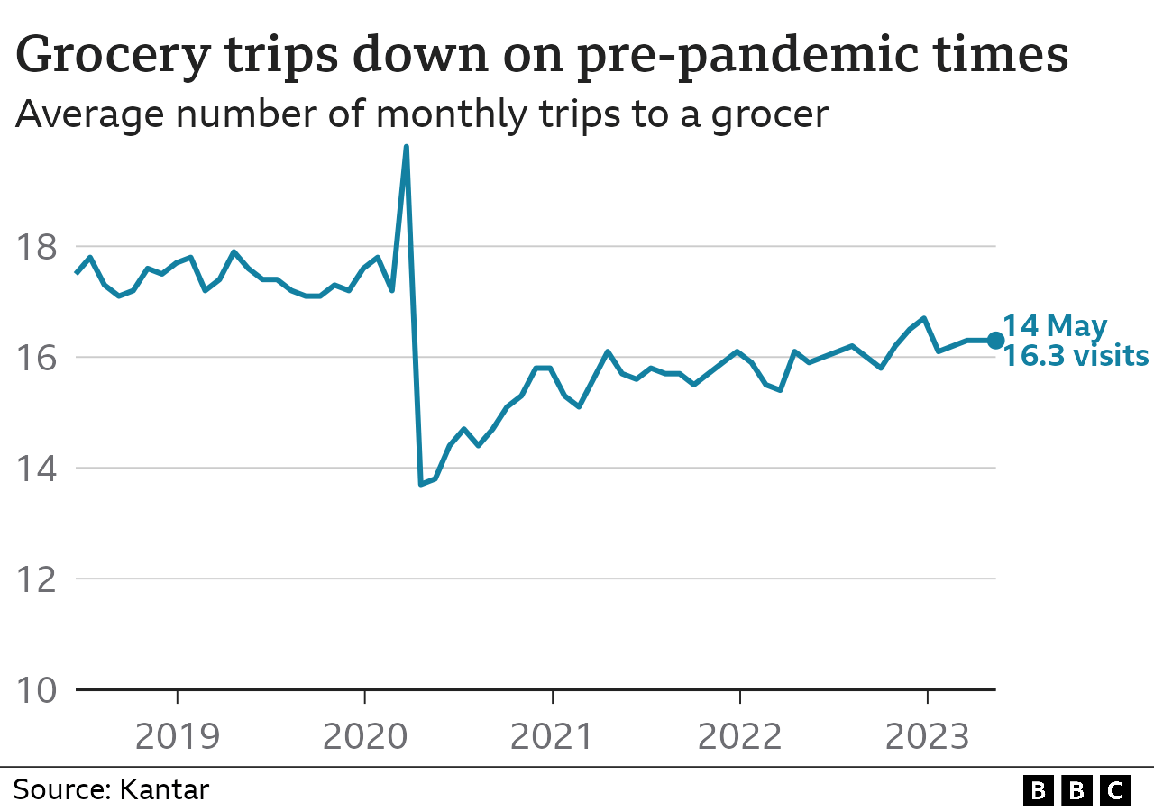 Frequency of shopping visits chart