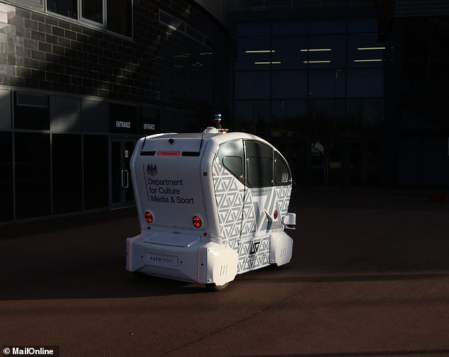 Through a combination of its 5G connection, 360 degree cameras dotted around the outside of the vehicle and its LiDAR - the same technology used by the military to map out a battlefield - the AutoPod is a fully autonomous vehicle capable of reacting to its surroundings in real-time