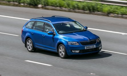 A 2017 Skoda Octavia Se L Tdi estate diesel on the M6