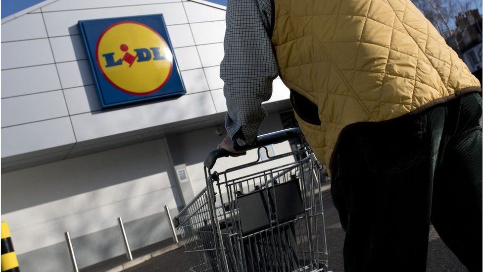 A shopper at Aldi