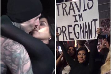 Kourtney Kardashian reveals she's expecting first baby with husband Travis Barker