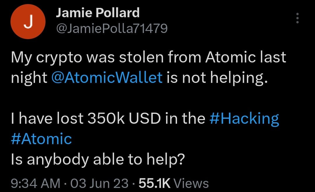 Atomic Wallet Hack: Decentralized Finance Wallet Breached, Millions Lost in Attack