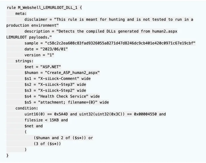 YARA rule for detecting MOVEit attack