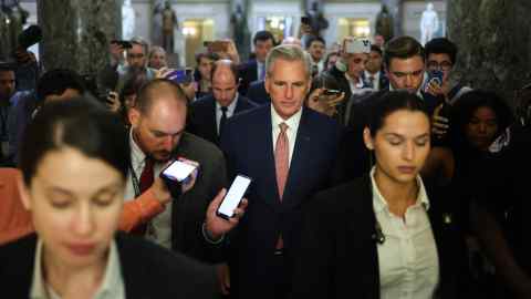 Speaker Kevin McCarthy walks to the House Chambers at the Capitol on Tuesday