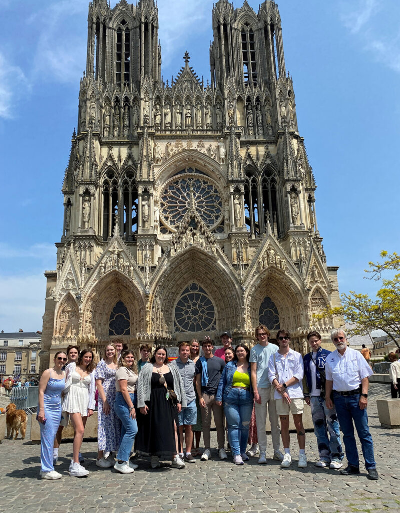 HPU finance students visit Reims Cathedral.