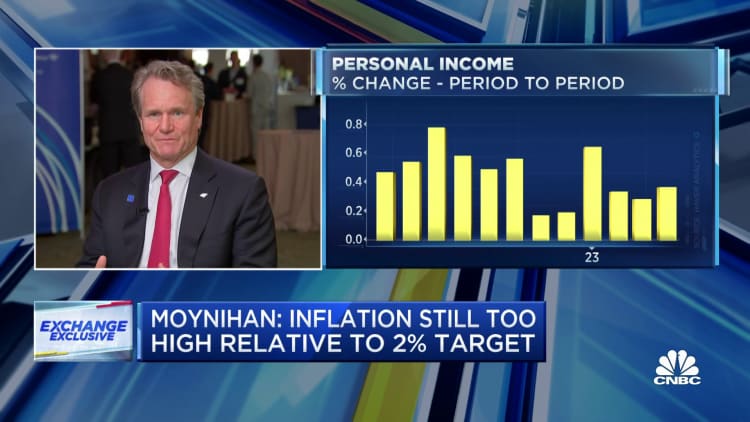 Bank of America CEO Brian Moynihan: Inflation is still too high relative to Fed's 2% target