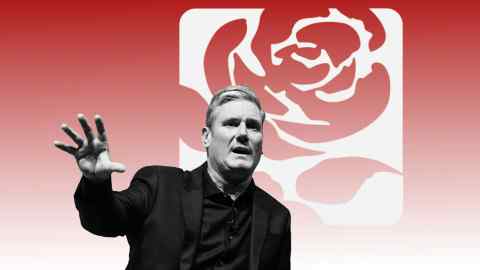 A montage of Keir Starmer and the Labour Party logo