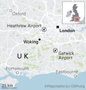 Map of Woking, UK