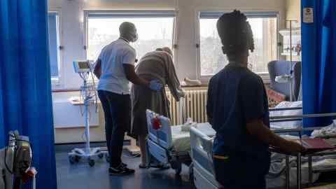 Staff on an NHS ward at Ealing Hospital