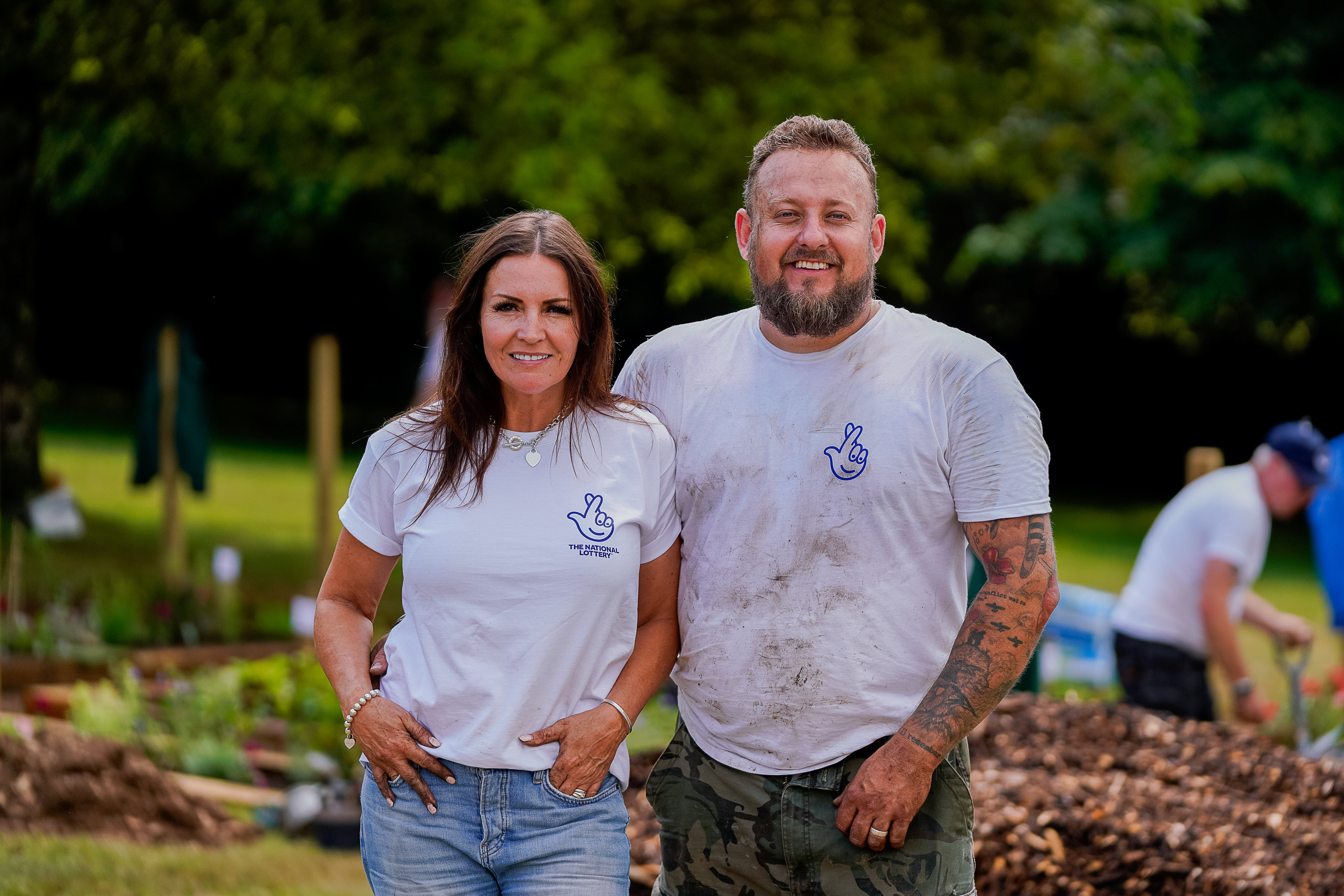 Lottery Winners Debbi and Joe Goolding  are working on a project to build a herb garden and gym for retired pets at the Cinnamon Trust Sanctuary, Devon