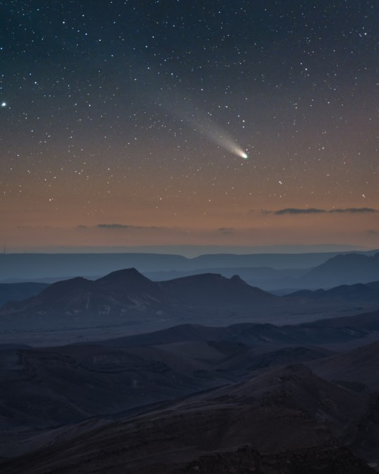 C/2021 A1 (Comet Leonard) captured over the Negev desert, Israel. 
