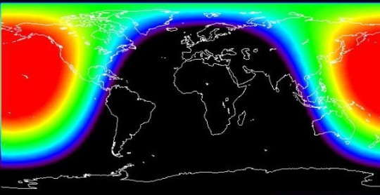 Solar flare blackout map