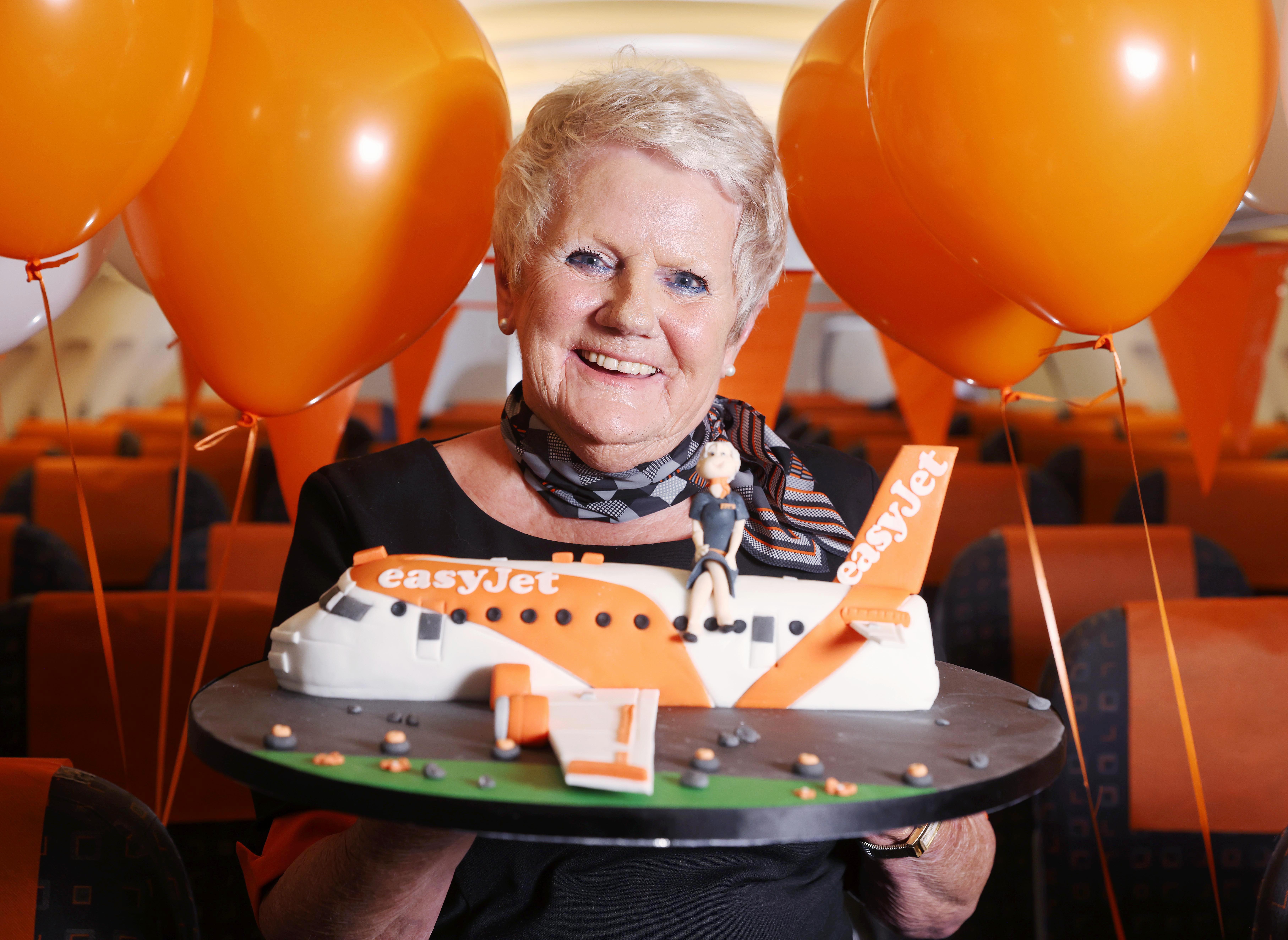 Pam Clark, dubbed Nana Pam, is Britain's oldest air stewardess at 73