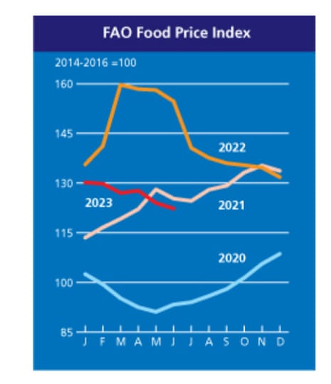 A chart of global food commodity prices