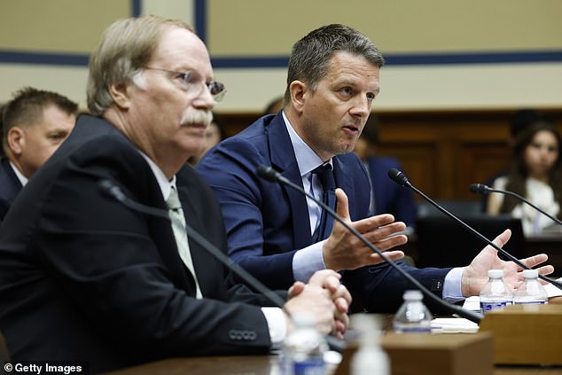 Dr Robert Garry (left), a Professor at Tulane University School of Medicine, was also present. Members of the committee met to hear testimony from medical researchers on the origins of Covid-19