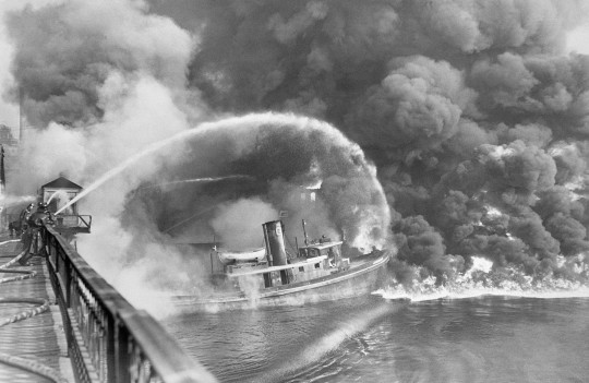 Another blaze on the Cuyahoga